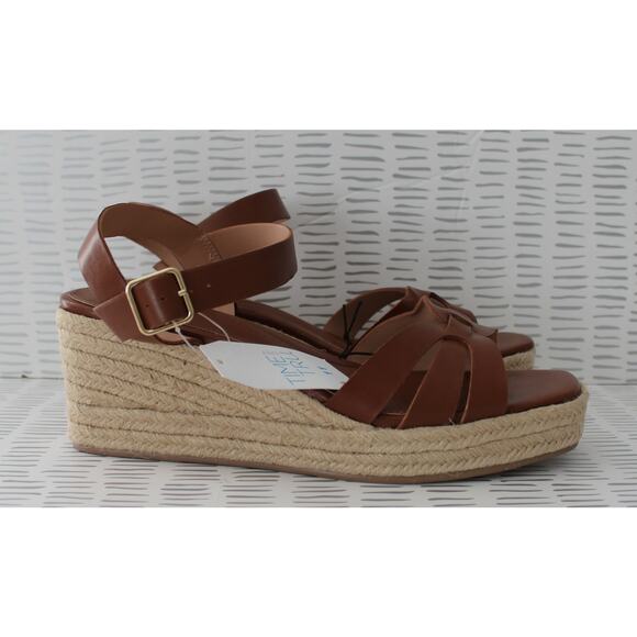 Time and Tru Womens Espadrille Wedge Sandals Brown Size 11 NWT - Picture 3 of 7